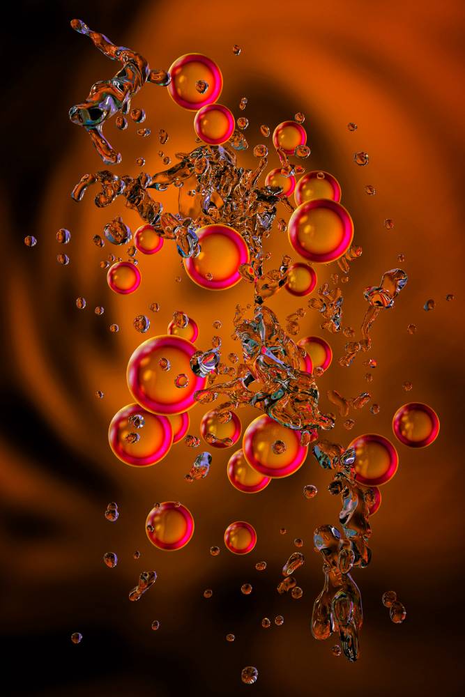 Glossy/rt08 100×150 orange water spheres